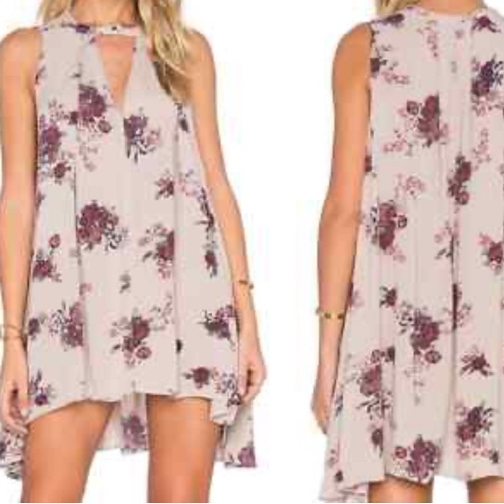 Free People Tree Swing Tunic‎ Dress Washed Stone Floral Combo Size X-Small